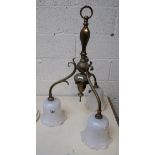 Brass hanging light fitting