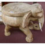 Very heavy hardwood elephant table - Approx H: 48cm