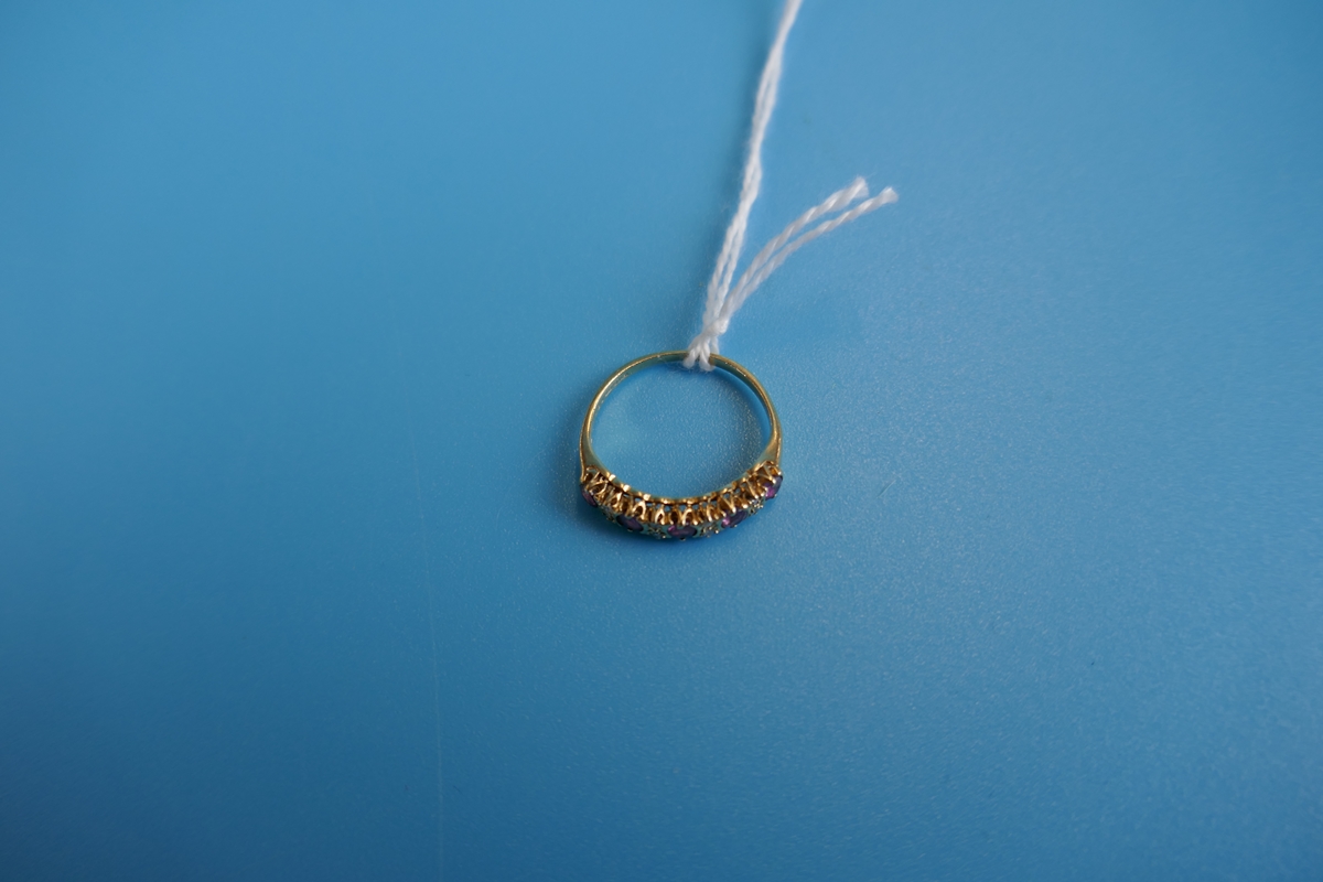 Gold ruby & diamond set ring - Image 2 of 2