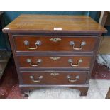 Small Georgian style 3 drawer chest - Approx size: W: 53cm D: 38cm H: 54cm