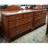 Pair of Victorian mahogany chests of drawers with glass handles