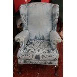 Parker Knoll wingback armchair on cabriole legs