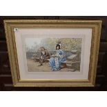 Italian watercolour - Giuseppe Aureli - Approx image size: 52cm x 34.5cm