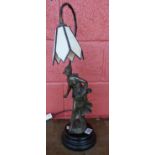 Bronze figure lamp