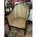 Faux rosewood Gillows style bergère tub chair