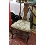 Early walnut cabriole leg chair