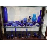 Large quantity of cobalt blue glass