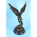 Bronze on marble base - Eagle - Approx H: 52cm