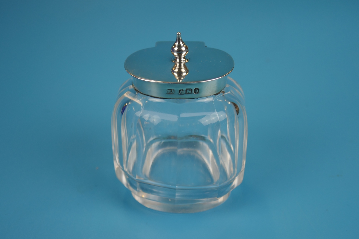 Hallmarked Victorian silver inkwell with candle holder - Birmingham 1897 Atkin Bros - Image 6 of 7