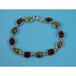 Silver & amber bracelet