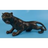 Bronze figure - Tiger - Approx length: 34cm