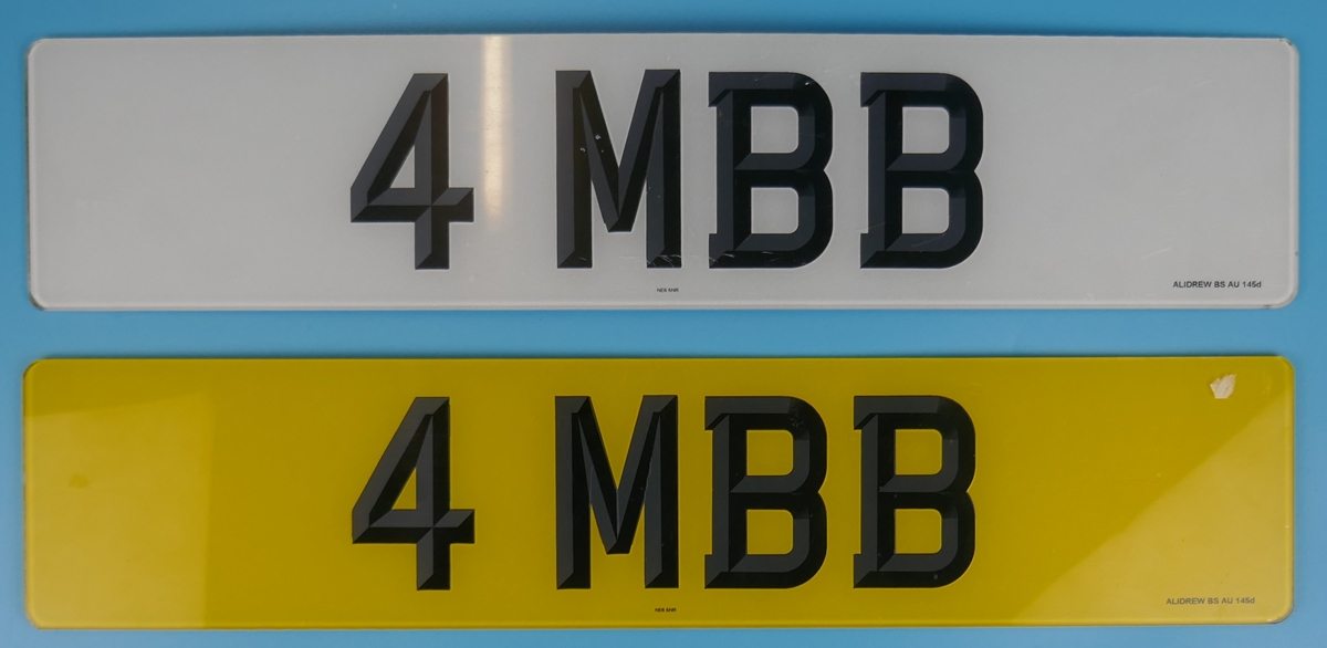 Personalised registration plate - 4 MBB - (JUST 10% B.P. + VAT on this lot)