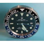 Reproduction Rolex advertising clock with sweeping second hand