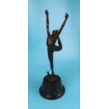 Bronze on marble base - Snake dancer - Approx H: 56cm