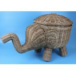 Wicker elephant laundry basket