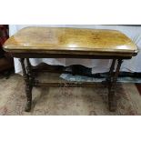 Victorian burr walnut inlaid card table