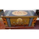 Toy chest depicting Humpty Dumpty