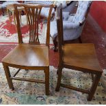 Set of 6 late 18th century elm saddle seated chairs