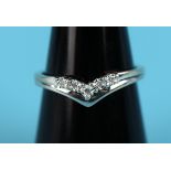 White gold diamond set wishbone ring