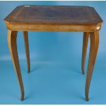 Burr walnut inlaid occasional table