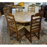 Circular table with six matching chairs