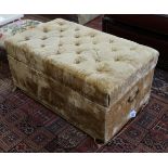 Velvet buttoned and lined ottoman box