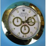 Reproduction Rolex advertising clock with sweeping second hand