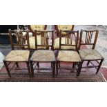 Harlequin set of 4 rush seated dining chairs