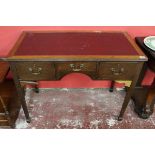 3 drawer writing table with leather top