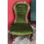 Spoon back mahogany Victorian nursing chair