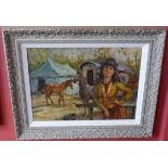 Gypsy Girl oil on canvas - Nino Salvadori - Approx image size: 68cm x 48cm