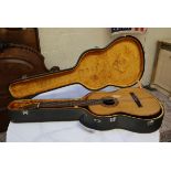 Antique classic guitar in hard case