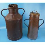 Milk churn and copper canteen