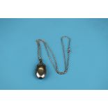 Silver locket on chain