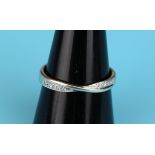 White gold diamond twist ring (Size: P)