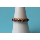 Gold ruby & diamond half hoop ring (Size: K½)