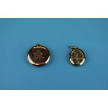 2 lockets marked 9ct back and front