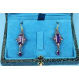 Pair of amethyst drop earrings