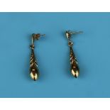 Pair of gold drop earrings