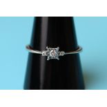 White gold 3 stone diamond ring (Size: S½)