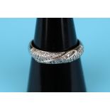 White gold diamond set ring (Size:P)