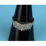 Unusual gold diamond set ring (Size: O½)