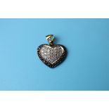 Gold diamond & sapphire heart pendant