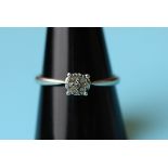 White gold diamond set ring (Size: R)