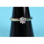 Gold diamond solitaire ring (Size: N)