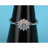 White gold diamond cluster ring (Size: L½)