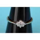 Gold diamond cluster ring (Size: N½)