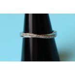 Pretty white gold diamond set ring (Size: O½)