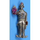Unusual stone set policeman costume brooch