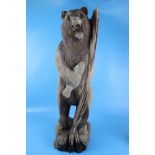 Carved wooden Black Forest style bear - Approx H: 83.5cm